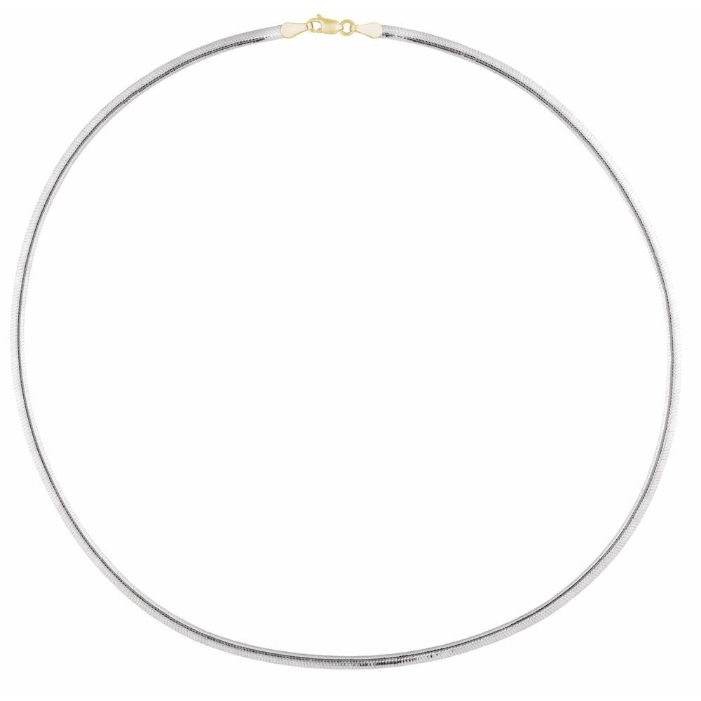 SOLIS - Collar reversible en oro blanco y amarillo de 14K. - Dinur Estudio de Joyería