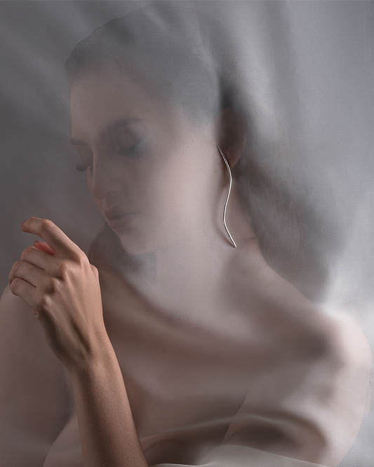 DALIA - Aretes en plata .925 - Dinur Estudio de Joyería